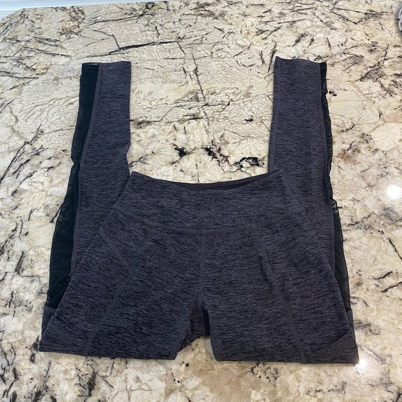 Beyond Yoga Purple/ Grey Leggings with Mesh Size Extra Small - Picture 2 of 9